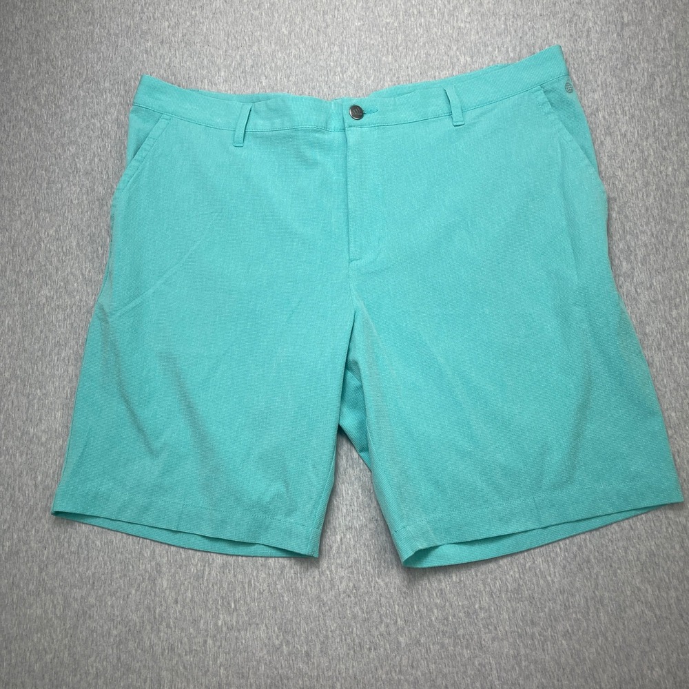 Adidas Shorts Mens 40 Golf Performance Teal Textured Micro-Grid EUC